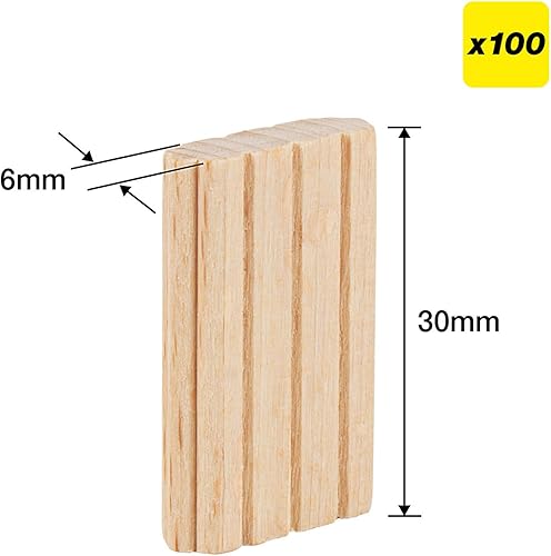 Miniatura 3 de Trend 100 espigas sueltas de madera de haya (14 x 1-316 pulgadas) para carpintería, carpintería y marcos de muebles, TEN6 x 30100