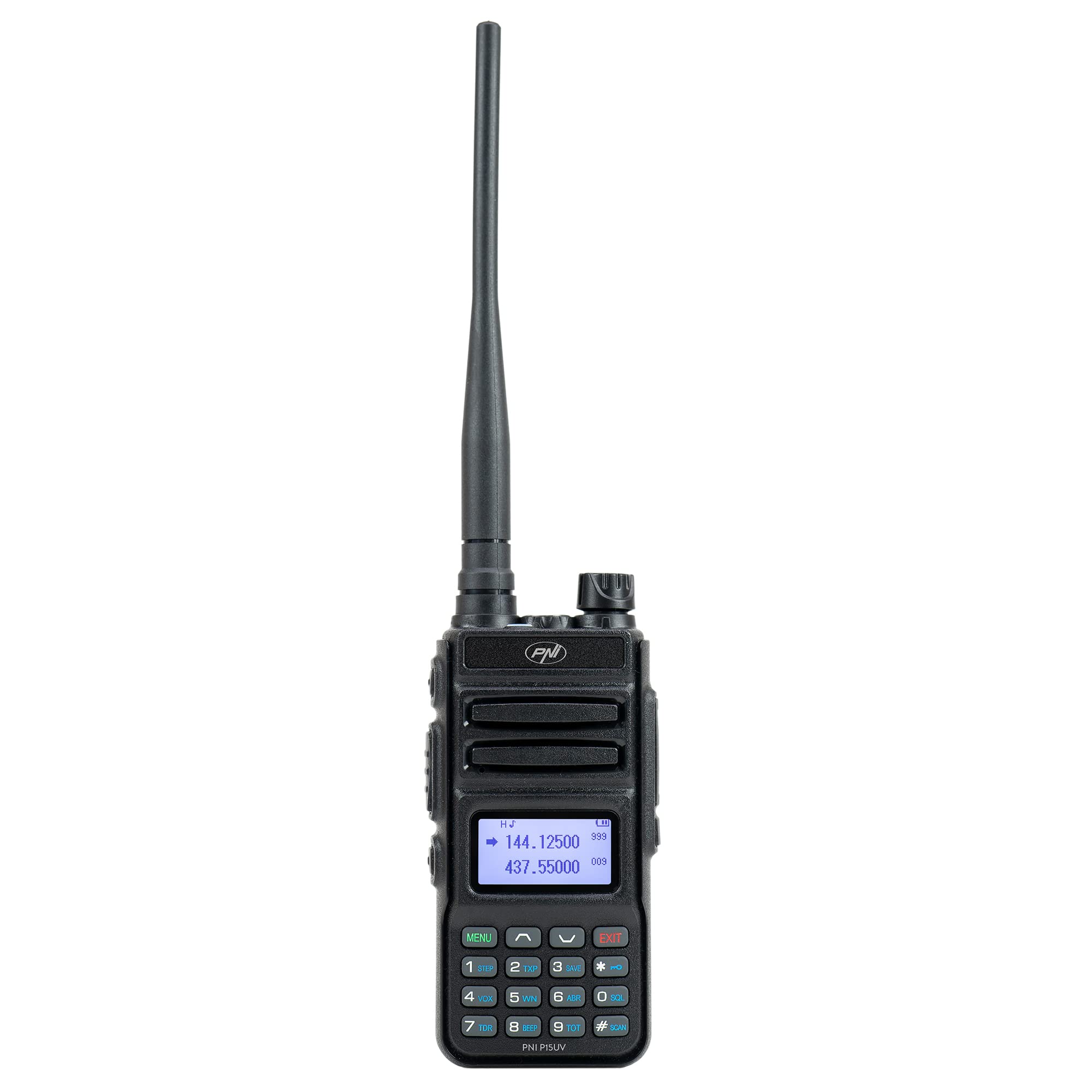 Radio Portable Double Bande VHF/​UHF PNI P15UV, 144-​146MHz / 430-​440Mhz, 999CH, avec Batterie 1500 mAh