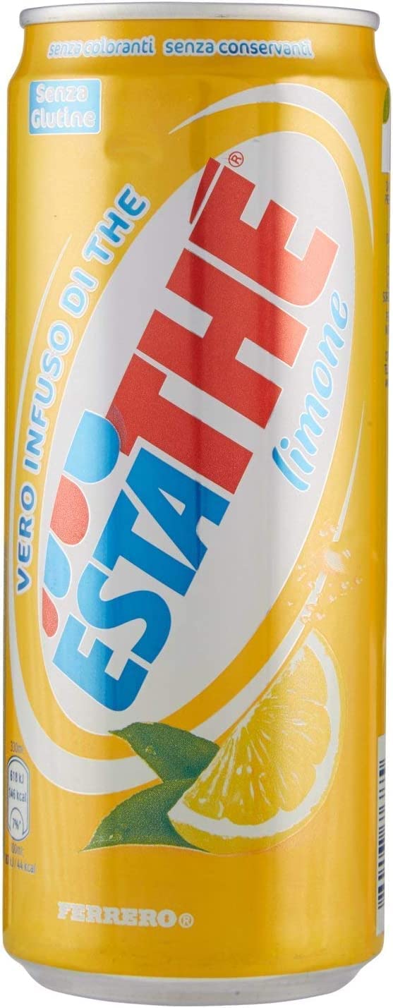 Italian Gourmet Bundle Zitronen Eistee 72x33cl + Italian Gourmet Polpa – Erfrischungsgetränk mit Tee-Infusion und Zitronengeschmack, Dosen Vorrat, Party Getränke, Sommer Getränk, Büro, Gastronomie
