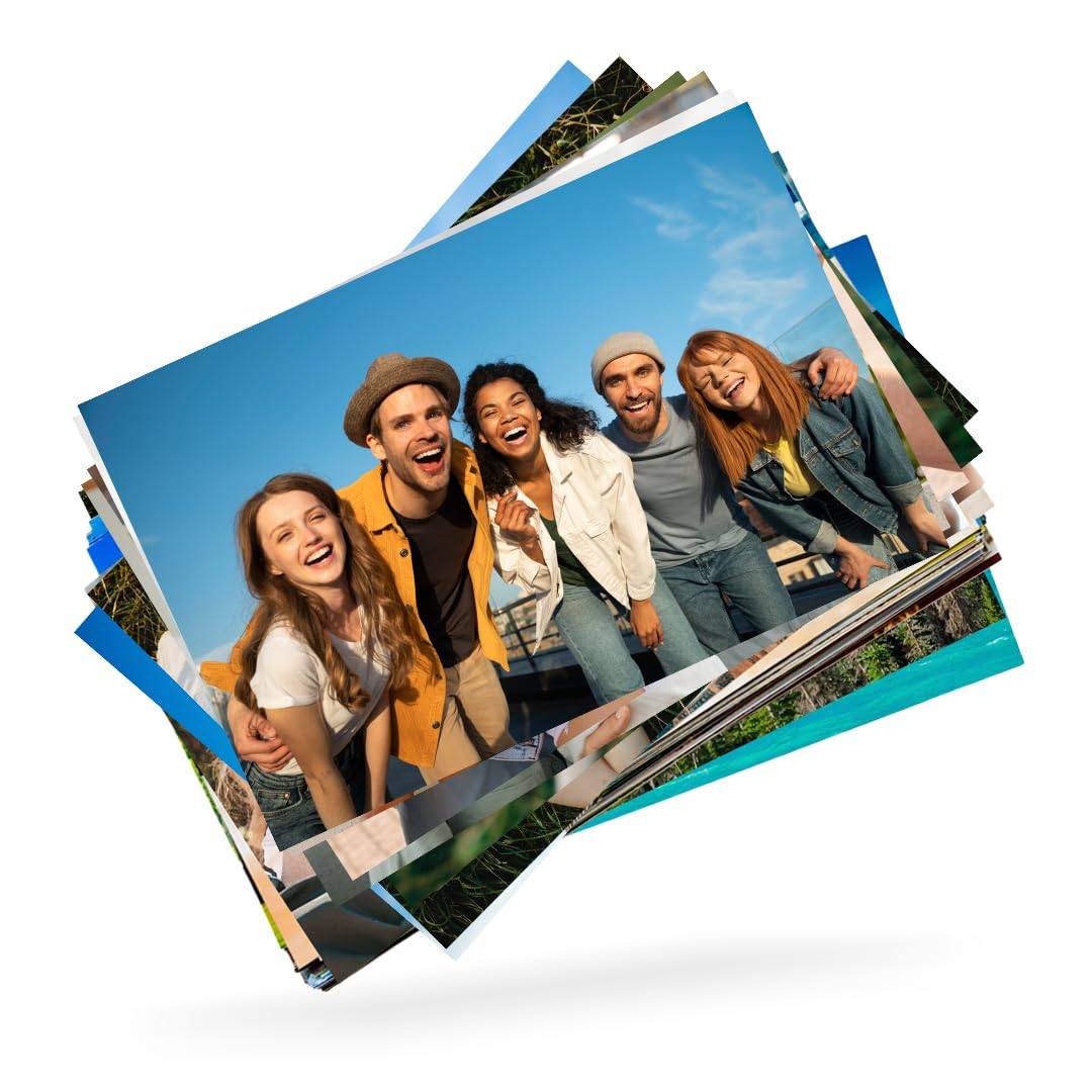 Sviluppo fotografico personalizzabile | Stampa di foto in formato 15x20 cm | Confezione da 45 foto | Finitura a scelta opaca o lucida, con o senza bordo bianco