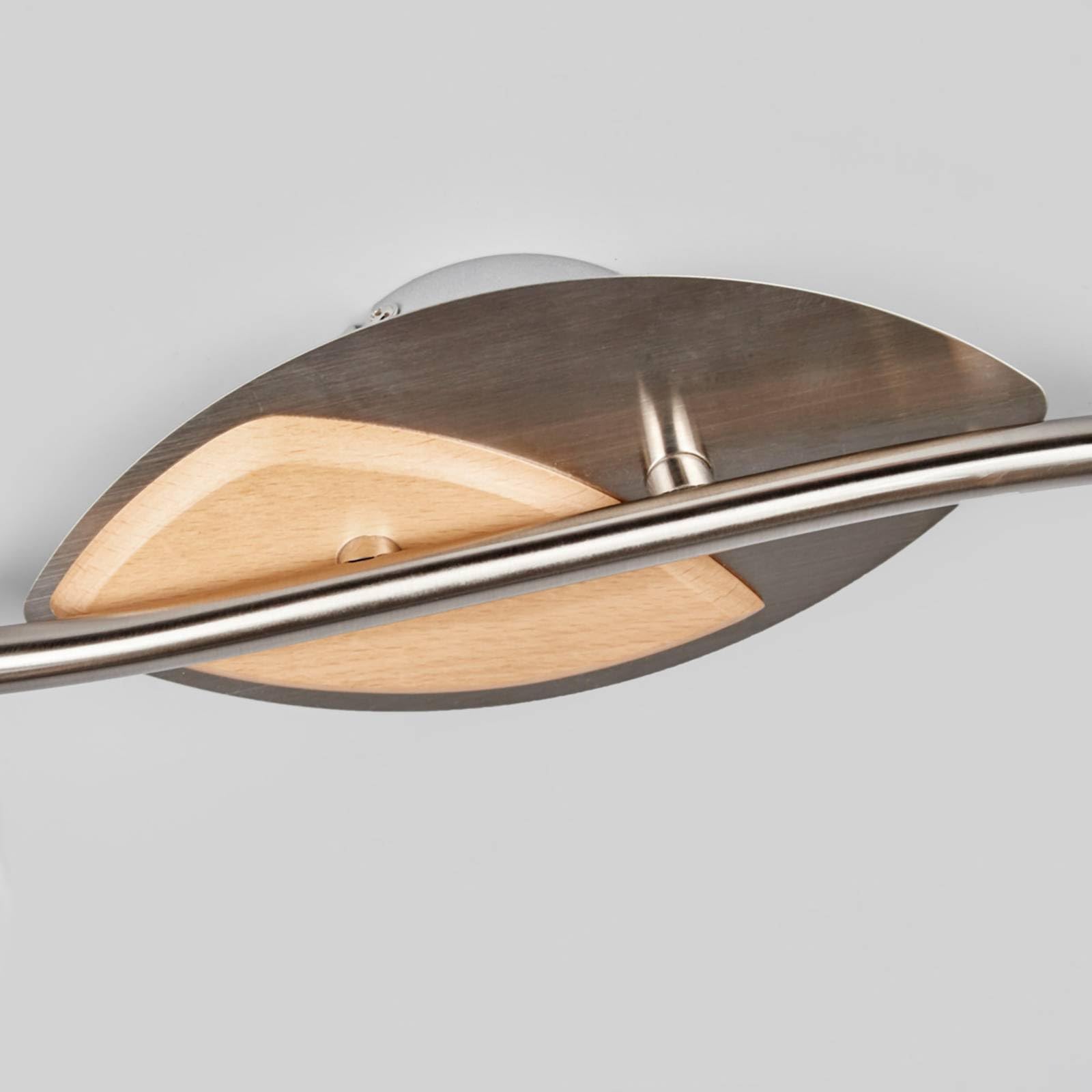 Lindby Deckenlampe Glas, Metall Holz Deckenstrahler drehbar und schwenkbar Deckenleuchte 4x E14 max. 7W ohne Leuchtmittel Lampe Wohnzimmer Küchenlampe