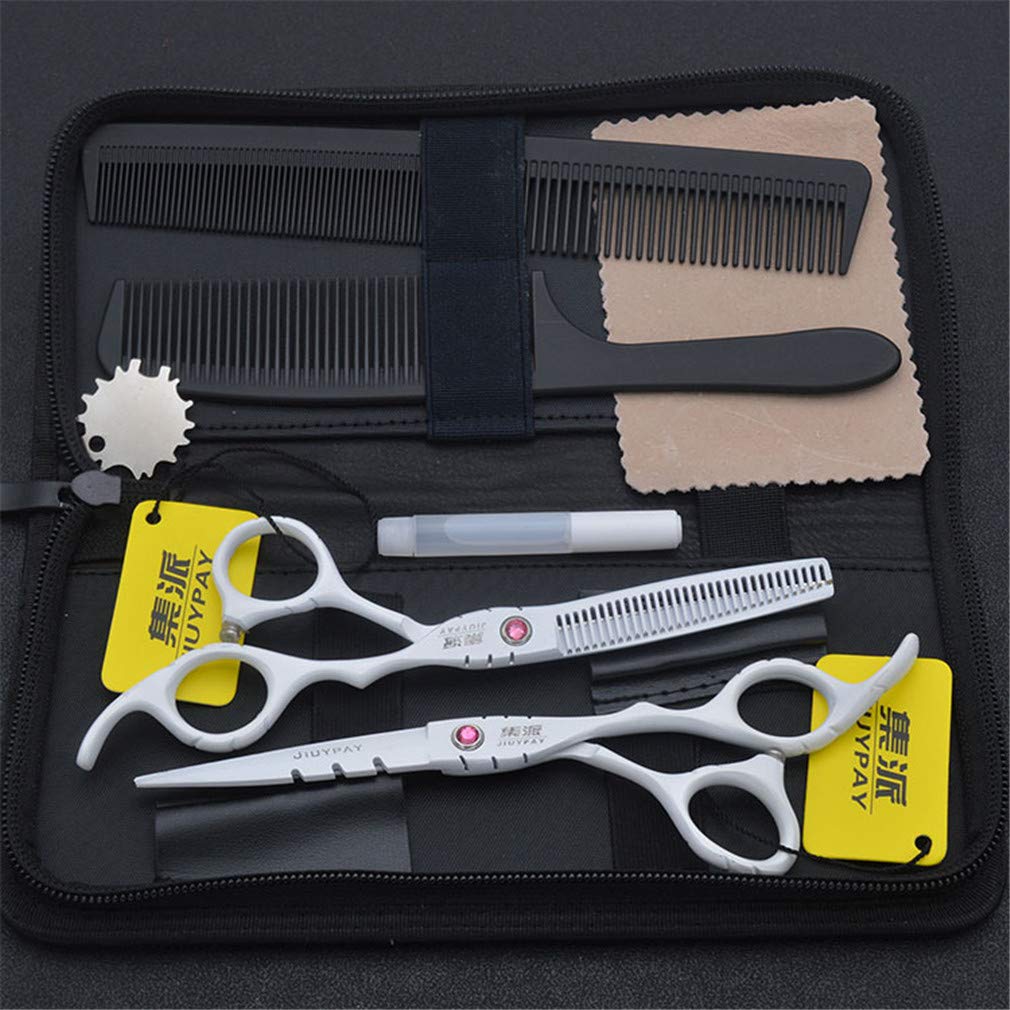 Kit Professionale per Taglio di Capelli E Taglio dei Denti,Strumenti per Barbiere in Acciaio Inossidabile (Forbici per Capelli 2 Pezzi),Leggero E Affilato,per Salone,Barbieri O Uso Domestico