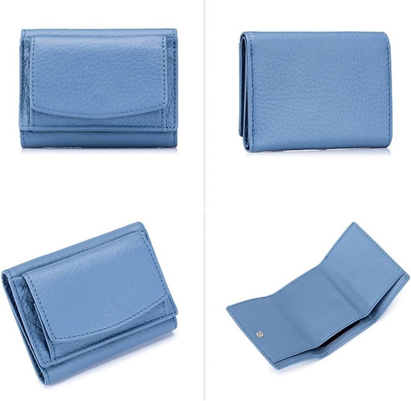 Carteras para Hombre en el Reino Unido, Monedero de Cuero Mujer, minimonedero Colores Caramelo(Light Blue)