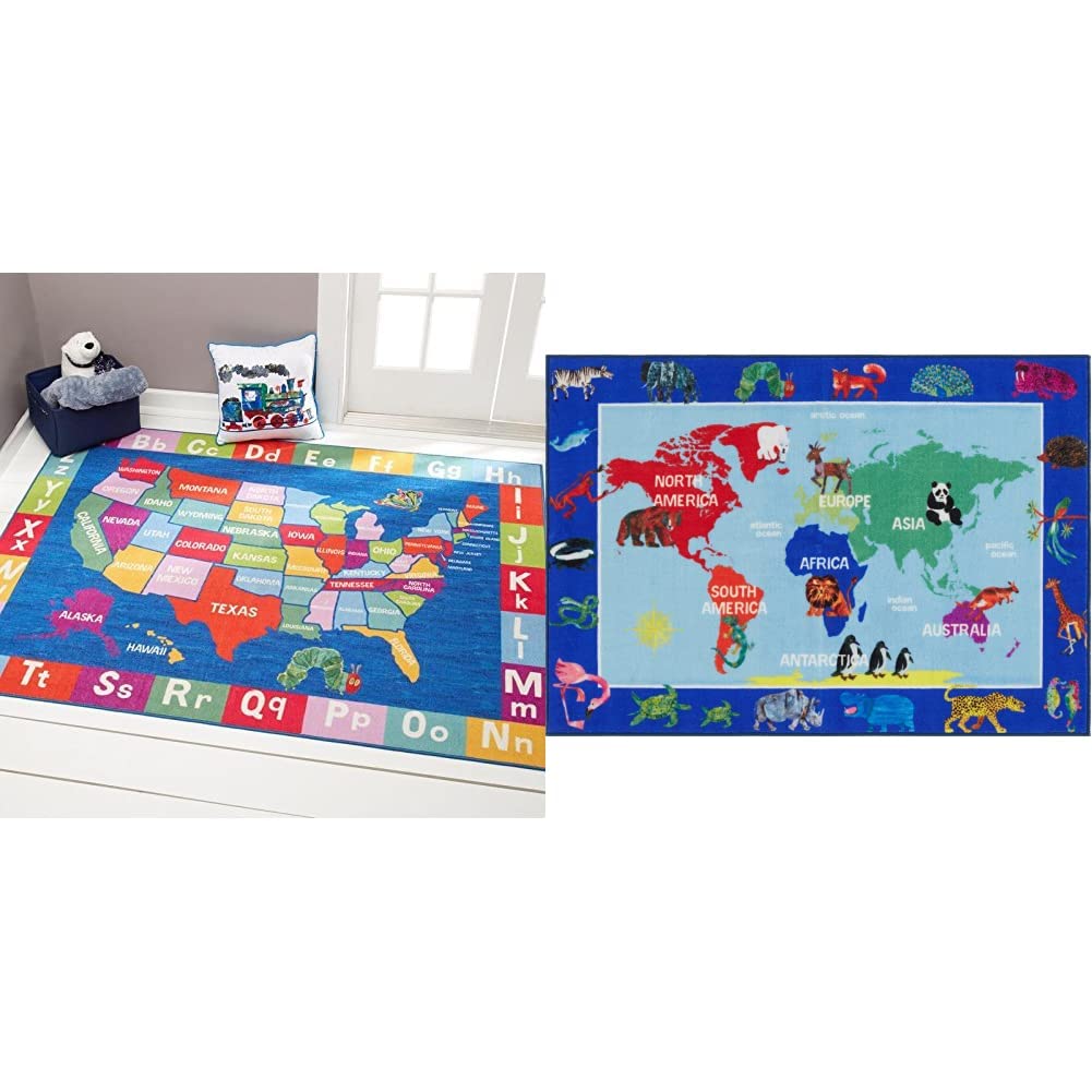 Buy Home Dynamix Eric Carle Elementary USA Kids Machine Washable Area