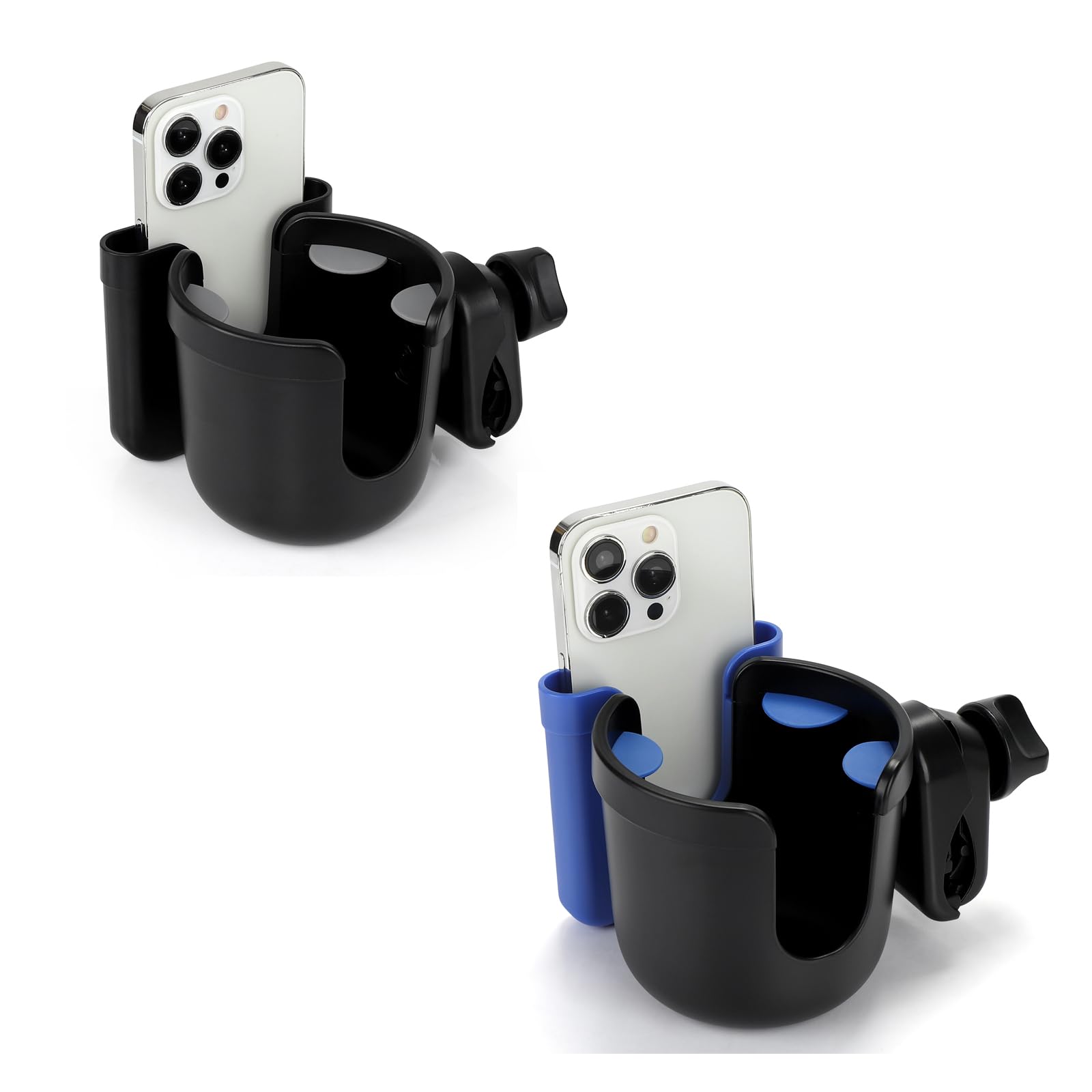 Accmor Wheelchair Cup Holder with Phone Holder, ﻿Universal 360° Rotatable Walker Cup Holder Rollator Scooter Accessory