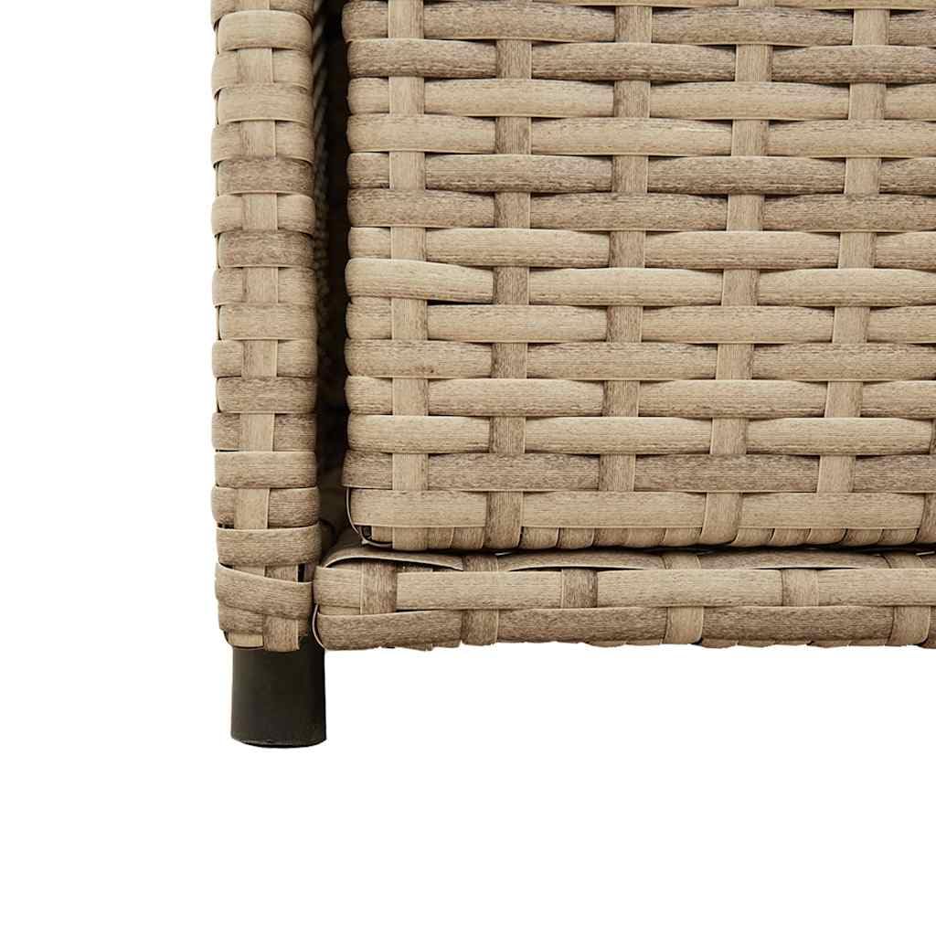 vidaXL Gartenschrank Geräteschrank mit Türen Beige Poly Rattan