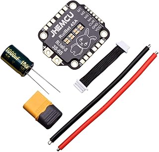JHEMCU Brushless Motor Electric Speed Controller, RuiBet 45A BLHELI_S Dshot600 3-6S Brushless 4in1 ESC 30x30mm for FPV Freestyle Flight Controller Stack DIY Parts
