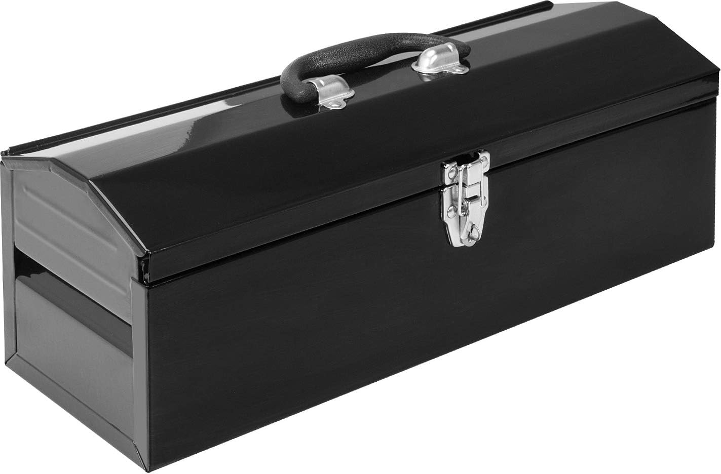 Torin ATB101B 19" Hip Roof Style Portable Steel Tool Box with Metal Latch Closure and Removable Storage Tray, Black : Tools & Home Improvement