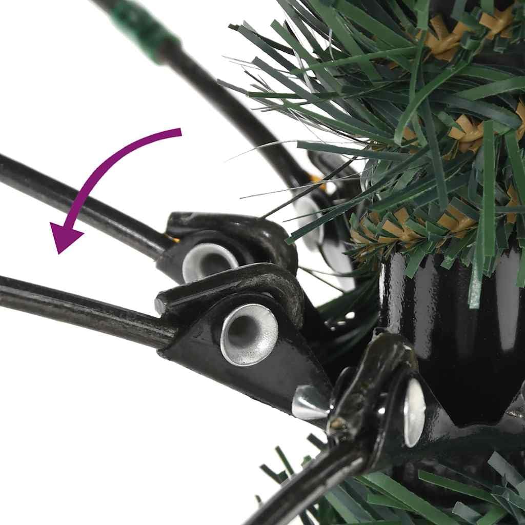 Albero di Natale artificiale in PVC, verde, 210 cm, con supporto in acciaio