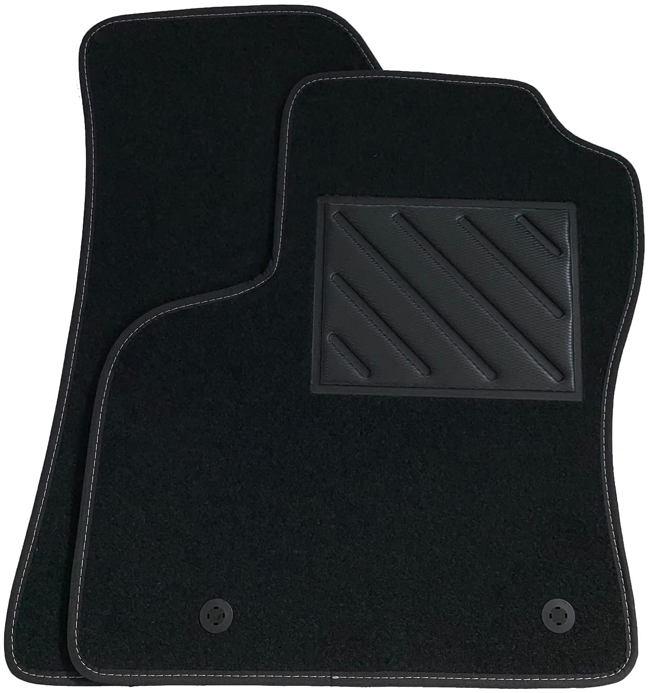 MTC, Alfombrillas para Fiat Fiorino Van, Nemo Van, Bipper Van Desde 2007 a Medida, Antideslizantes, talonera de Goma Reforzada y Botones de fijación, Negro