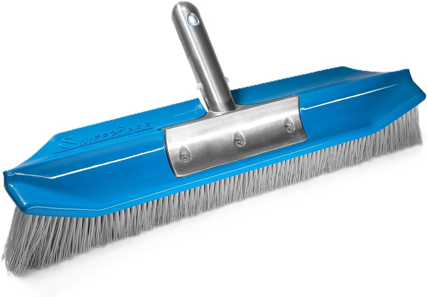 SweepEase® Stingray+ AquaDynamic 18" Pro Series Pool Brush, Durable Stainless Steel & Poly Blend Bristles, Sticks to Walls and Floor Guaranteed, Blue