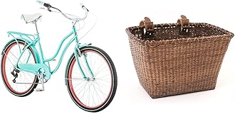 SchwinnPerla Cruiser Bike, 26 Inch Bike for Women and Men, 7-Speed Beach Cruiser Bicycle, Linear Pull Brakes, Comfortable Quilted Seat, Upright Riding Position, Adult Bicycle