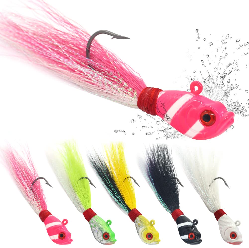 Bucktail-Jigs-Saltwater-Hair-Jigs-Head -Fishing-Lures-Assorted Kit
