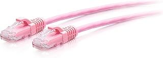 C2G Cable Ethernet ultrafino de 4.5 m (15 pies) CAT6A, ideal para usar con router, módem, Internet, cajas WiFi, Xbox, PS5, Smart TV, SKY Q, ofrece velocidades de Internet ultrarrápidas, color rosa