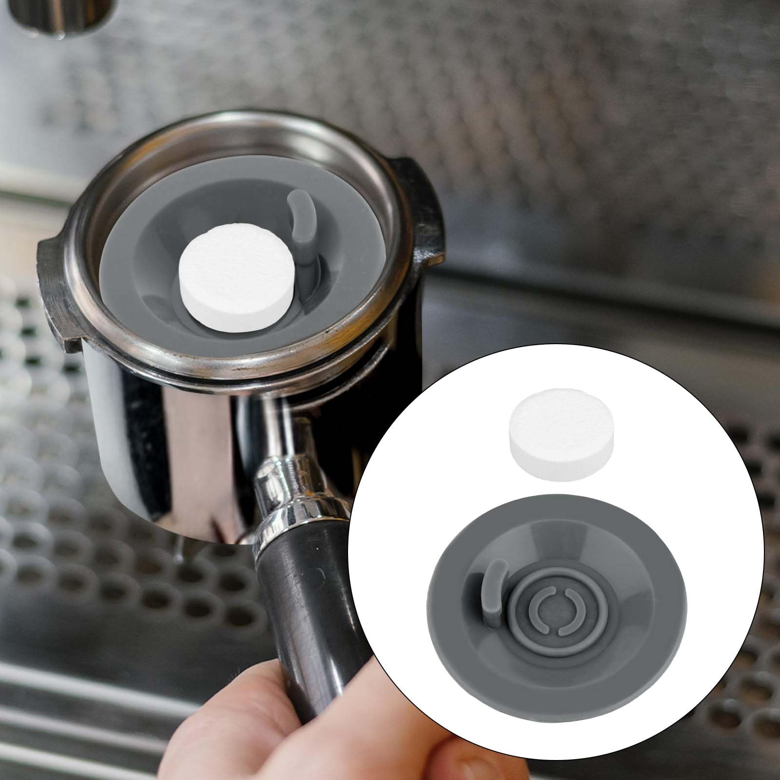 2 Disco Limpieza Espresso y 12 Pastillas de Limpieza Compatibles con la Cafetera Ninja Luxe, Silicona 54mm Pastillas de Disco Retrolavado para Espresso