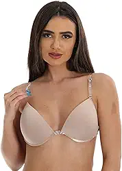 Sutiã com Bojo Push Up Alça de Silicone Removível com Fecho Frontal Laluju Lingerie