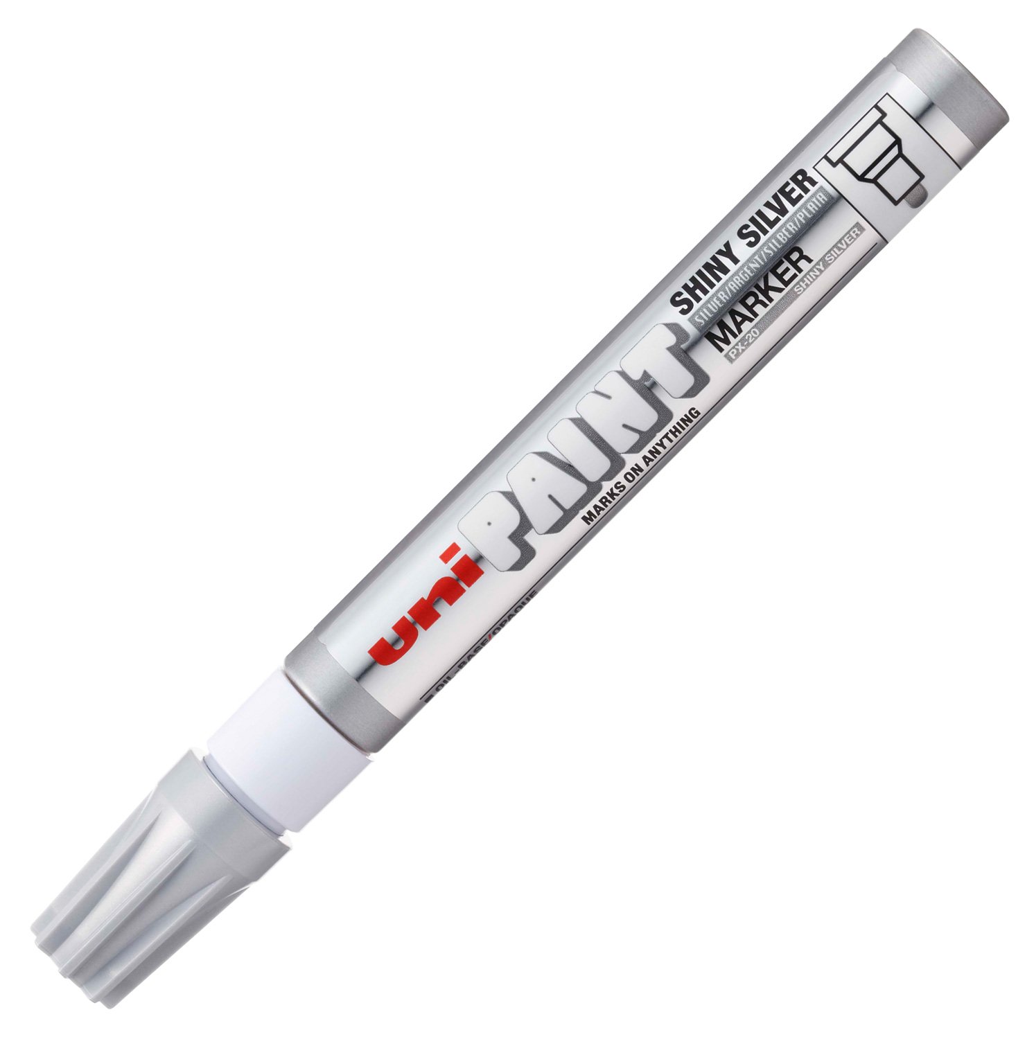 Mitsubishi Uni-Ball PX20 Uni Medium Paint Marker, Shiny Silver