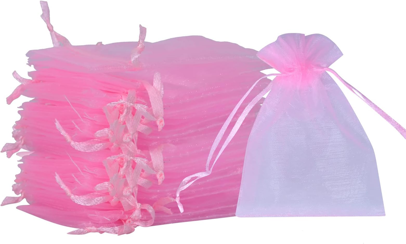 SUSNUAN Pink Organza Gift Bags 20Pcs, 7x9cm Organza Bags Small Jewellery Pouches Wedding Favours Bags for Wedding, Anniversary, Christmas, Baby Shower, Birthday Party Drawstring Gift Bags