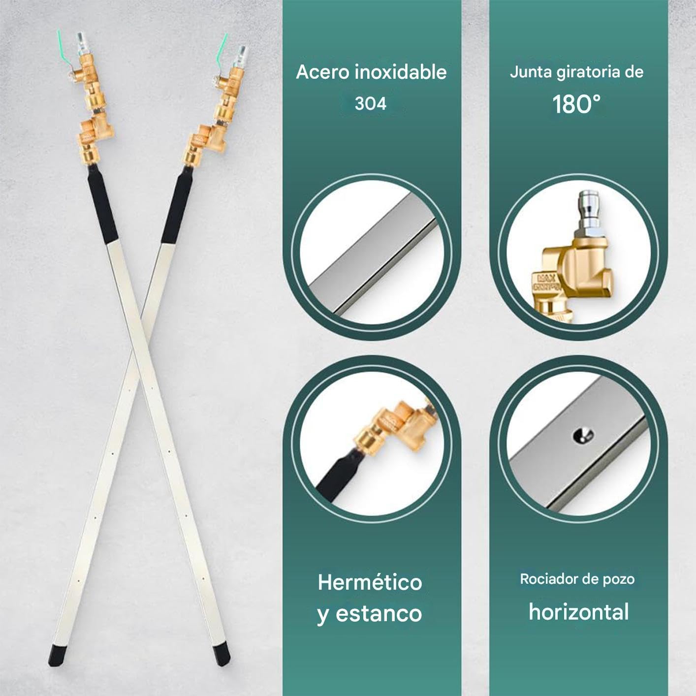 Varilla De Limpieza Para Radiadores Portátil, Lanza para Hidrolimpiadora 60 cm 4500 PSI, Accesorios para Hidrolimpiadora de Vehículos Barcos Caravanas Camiones Quads