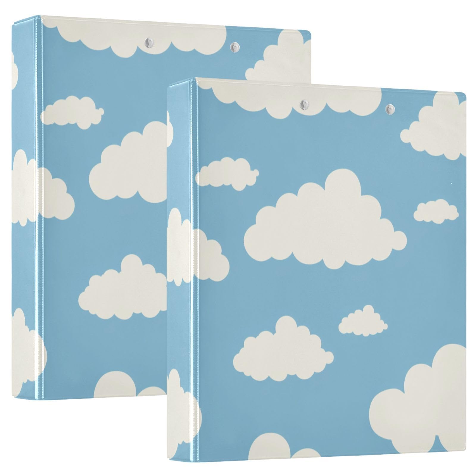 Classeur scolaire 1,5 cm et demi nuages blancs