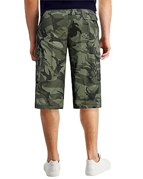 Subculture FATIGUE PANTS SHORTS サイズ3 Yukirtiq Men's 3/4 Cargo Shorts Below Knee Tactical Shorts