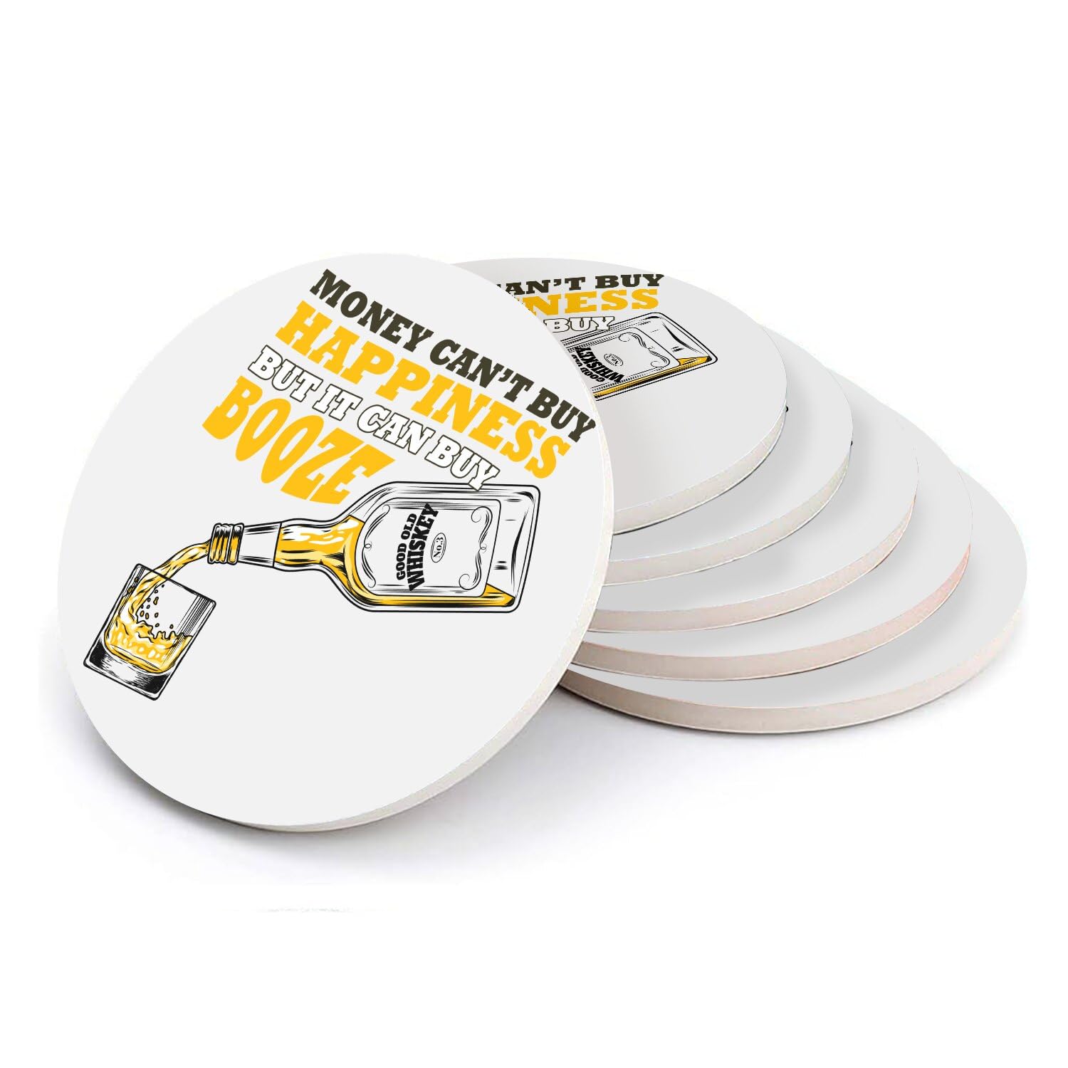Sous-verres ronds en céramique haut de gamme de 108 mm pour les amateurs de whiskey