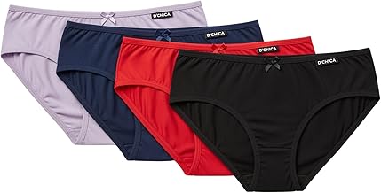 DChica Essentials Cotton Panties for Girls, Comfortable Mid-Waist Hipster Panty with Stretchable Soft Inner Elastic, Full Coverage Breathable Briefs (Multicolor) Solid & Printed