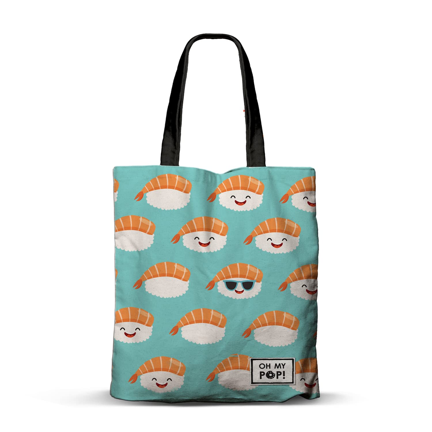 Oh My Pop! Nigiri-FAN Shopping Bag, Turquoise