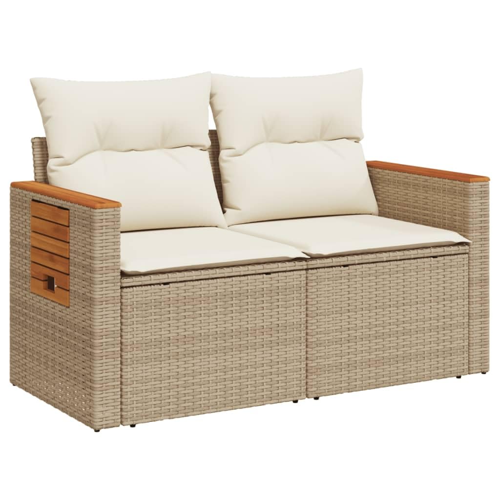 Divano da Esterno 2 posti Divanetti Esterni da Giardino Salotto da Giardino Esterno Divanetti Esterno in Polyrattan-Beige-2 Posti-8