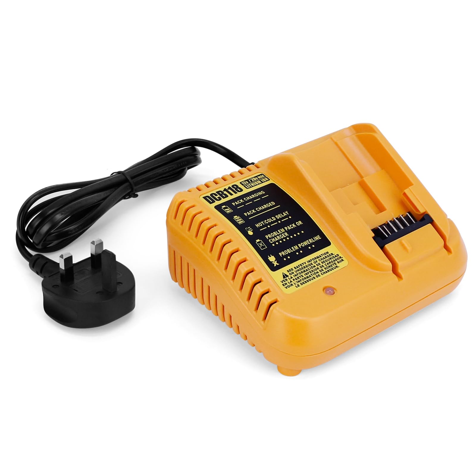 Rapid Battery Charger Compatible with Dewalt 12V/20V MAX Lithium-ion Battery, DCB118 Fast Battery Charger DCB112 DCB101 DCB105 DCB115, Fit for DCB120 DCB127 DCB206 DCB205 DCB204 DCB203 DCB201 DCB200