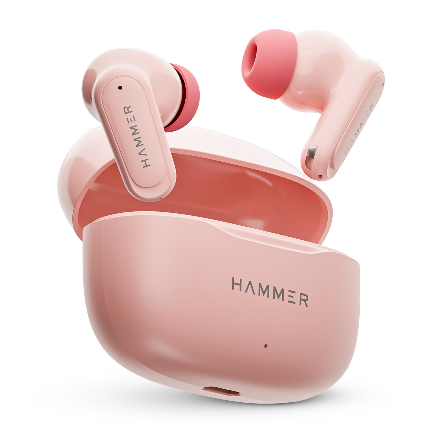 HAMMER Airflow Neo Bubblegum Earbuds with 80H Playtime, 13mm Titanium Driver, 40ms Gaming Mode, Fast Charging Buds, Type-C Charging, Voice Assistant, Lightweight Dual-Tone Design (Pink)-picture-10