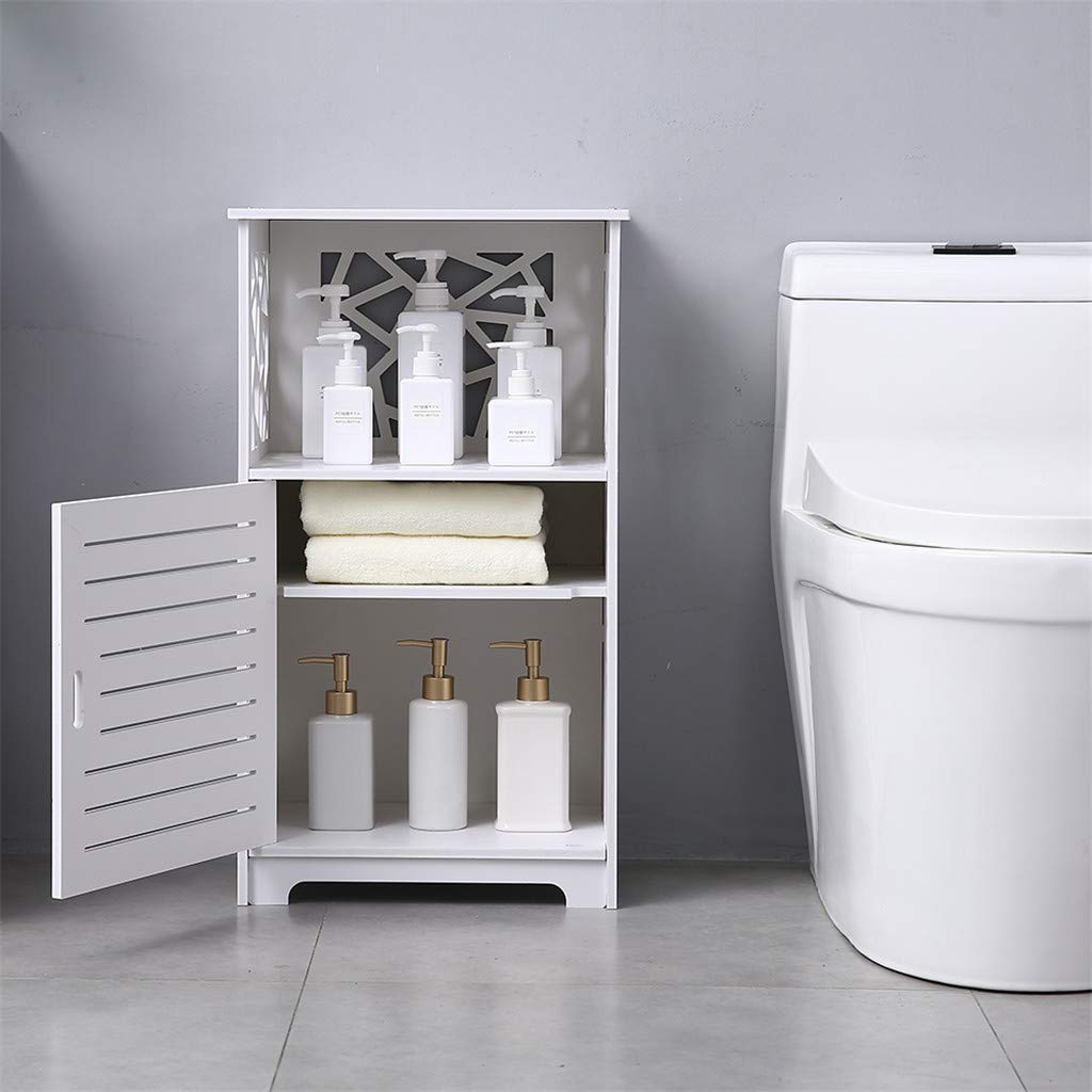 Porte Simple avec Compartiment, Table de Chevet Haute 70cm, Meuble de Salle de Bain, étanche, PVC (41X30X70) cm