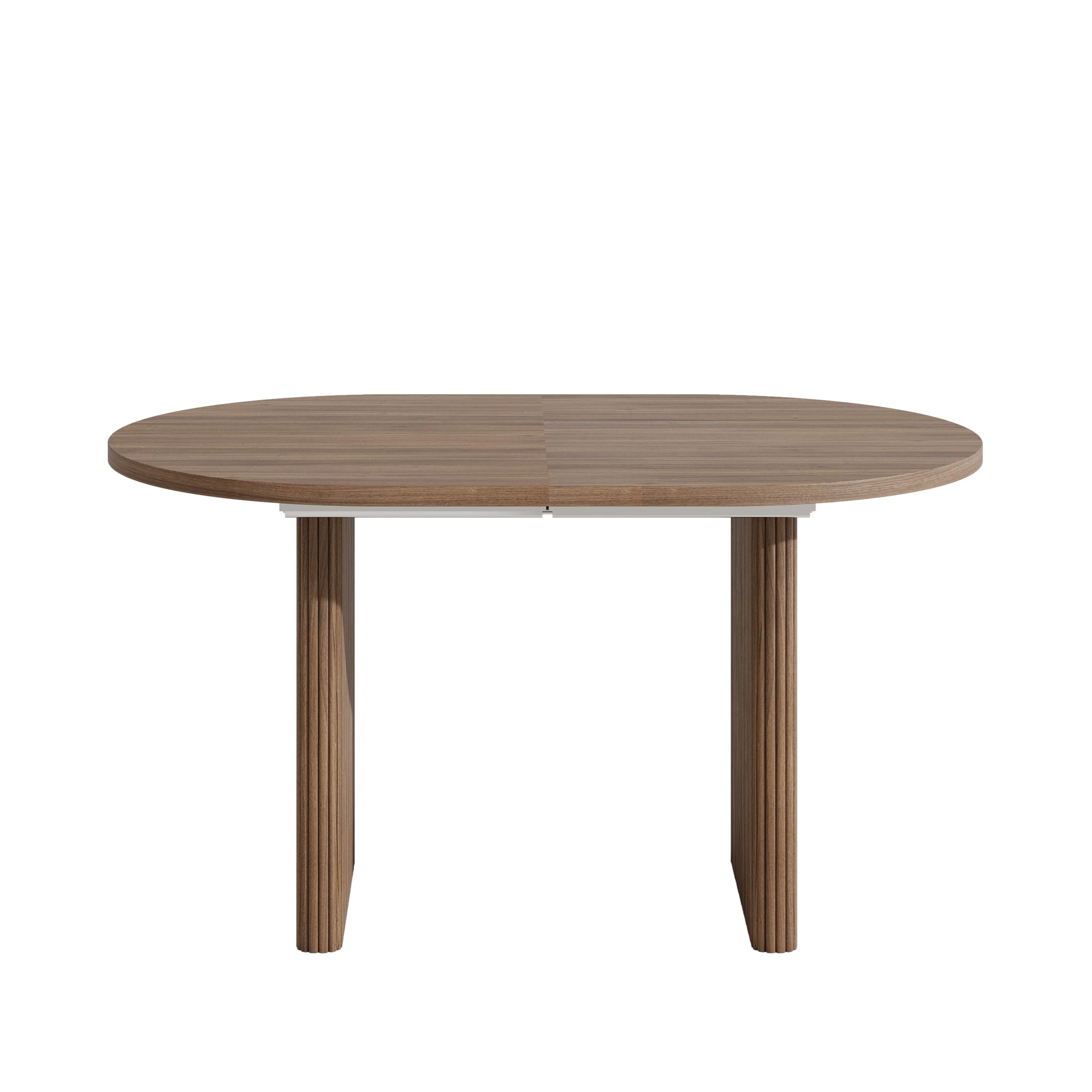 SACOOL Mesa de comedor extensible de 140/200 x 90 cm, para 6 – 8 personas, con esquinas redondeadas, tablero de mesa grueso, estilo sencillo, nogal