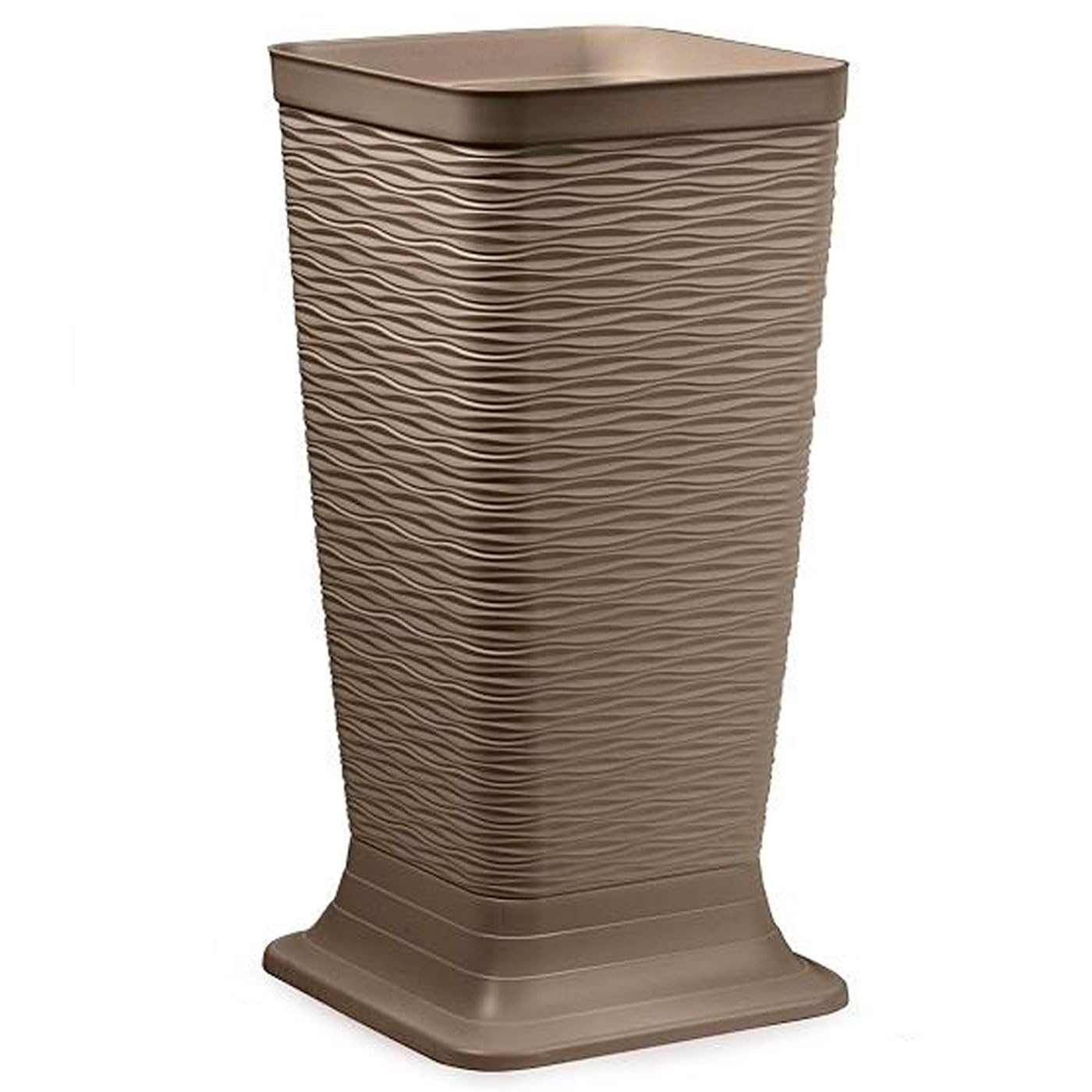 AC - Paragüero de plástico - Modelo Wind - Soporte para Paraguas Cuadrado para Entrada de oficinas, Negocios, hogar - Fabricado en España - 51,5 x 26 x 26 cm - Topo