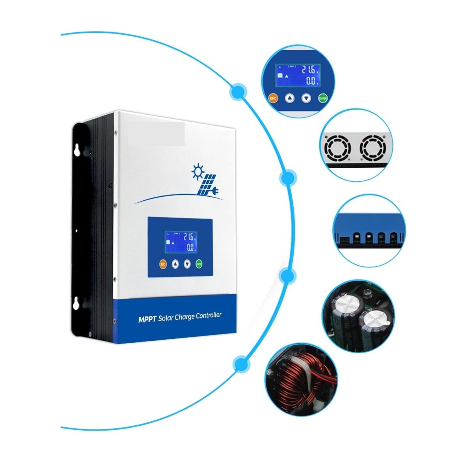 Kontroler Słoneczny MPPT 80A 100A Wejście PV 150VOC Regulator Ładowania Słonecznego Dla 12V 24V 36V 48V Kwasowo-ołowiowy Litowo Lifepo4(ICharger-MPPT-100A)
