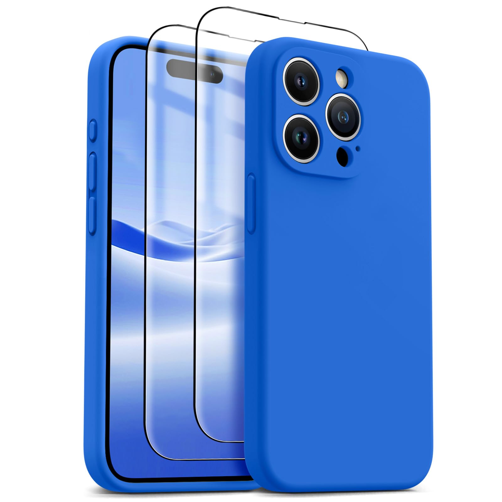 HIKII for iPhone 15 Pro Max Case, Upgraded Silicone Shockproof [2 Pack Screen Protectors] [Compatible with Magsafe] [Camera Protection], Anti-Scratch