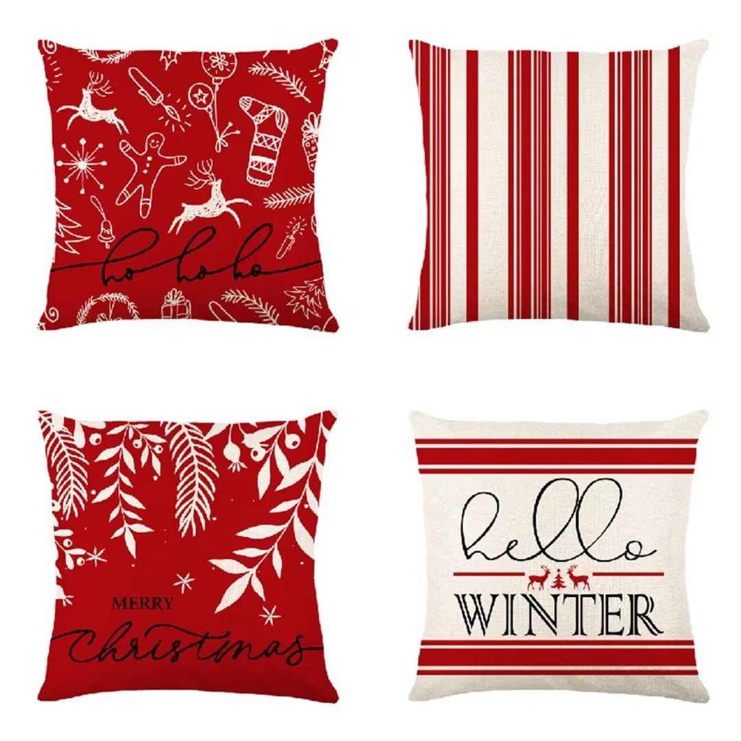 Housse de coussin Noël 40x40 en velours pour instaurer une ambiance cocooning au salon