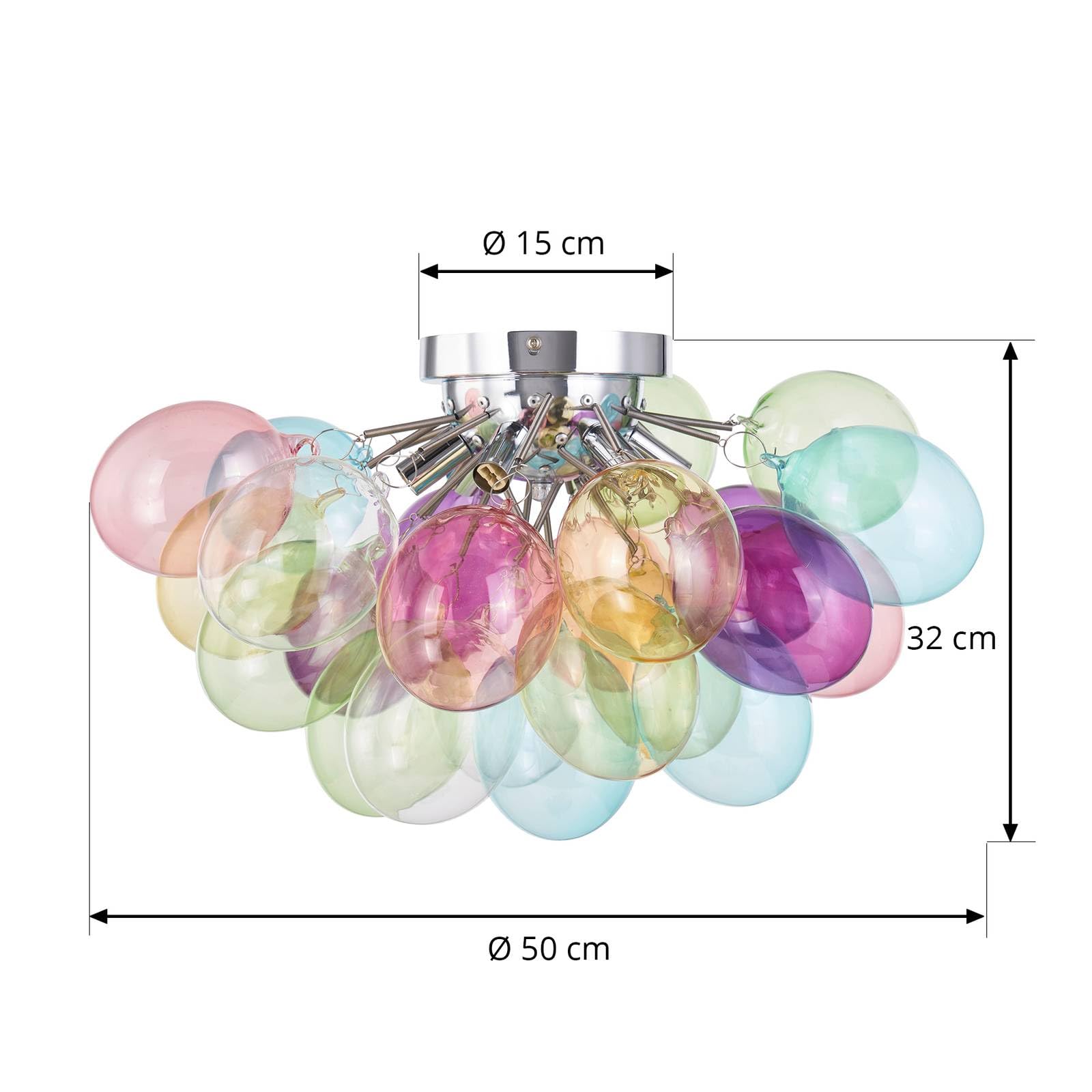 Lucande Deckenlampe Diborah (Design, Modern) aus Glas (6 flammig G9) - Deckenleuchte Lampe Wohnzimmerleuchte