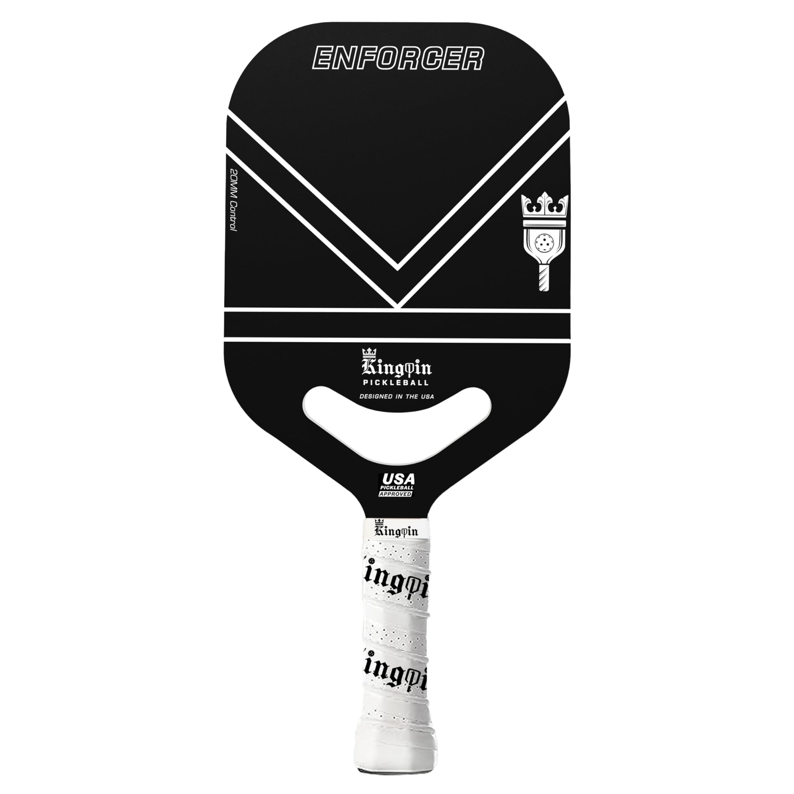 Kingpin Pickleball Paddle Enforcer 8 oz, Lightweight, T700 Carbon Fiber Face Racket w/Polypropylene Honeycomb Core, Ergonomic Handle | Outdoor & Sports Gear