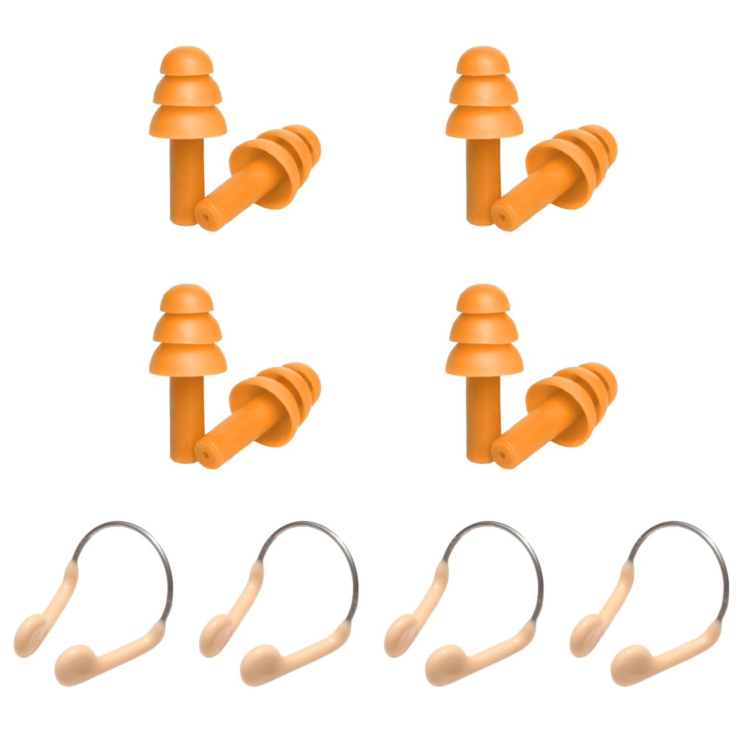 Clips Nasales De Alambre 4 Piezas, Tapones para Los Oídos De Natación Naranjas 4 Pares, Accesorios De Aprendizaje