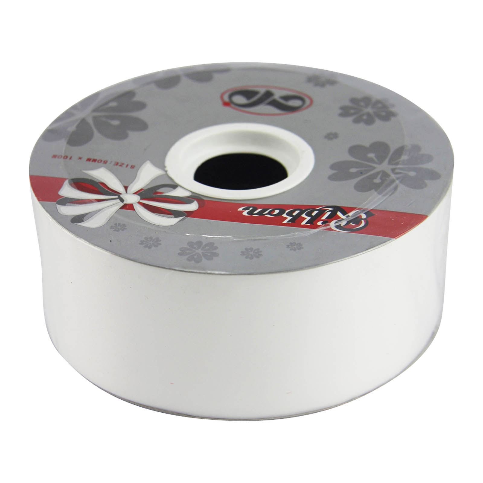 Meena Supplies White 100 Yard Rolls Of 50Mm Poly Ribbon! Florist Polypropylene Pp Plastic[White]