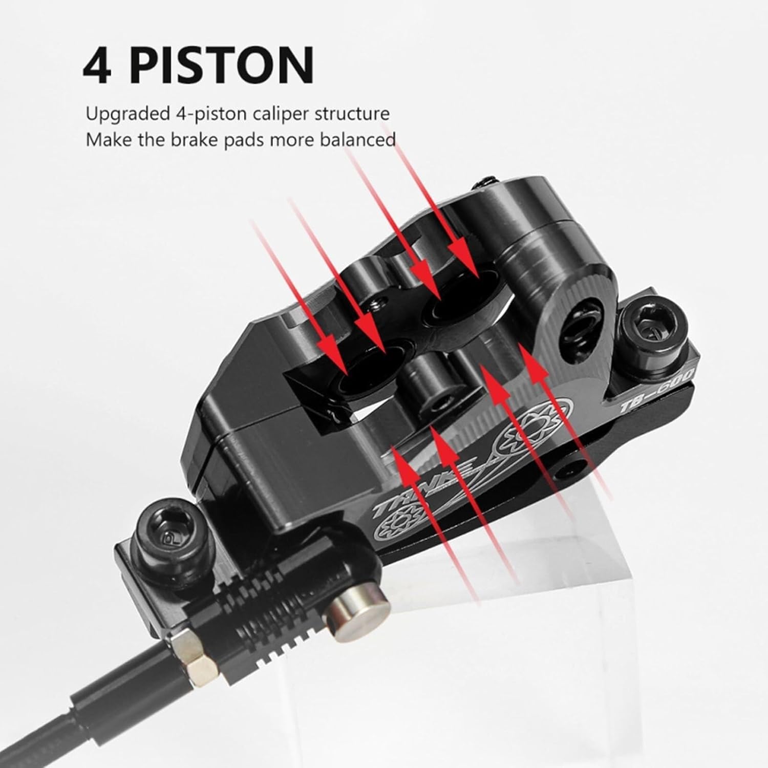 電動自転車油圧ブレーキセット160mmローター付きF890mm,R1570mm赤 