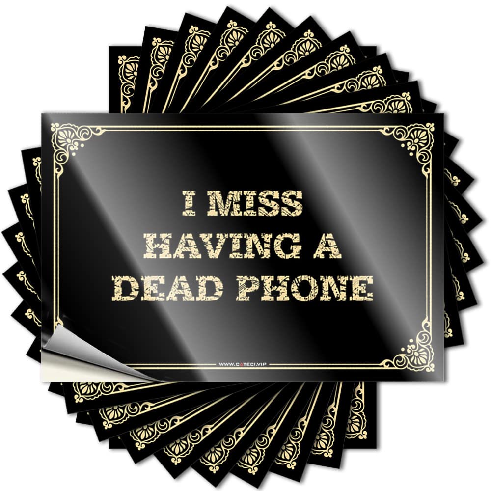 Core Bottle Saying - I Miss Having A Dead Phone Encouraging Durable Sticker Easy Apply for Items Decor(8X12CM)