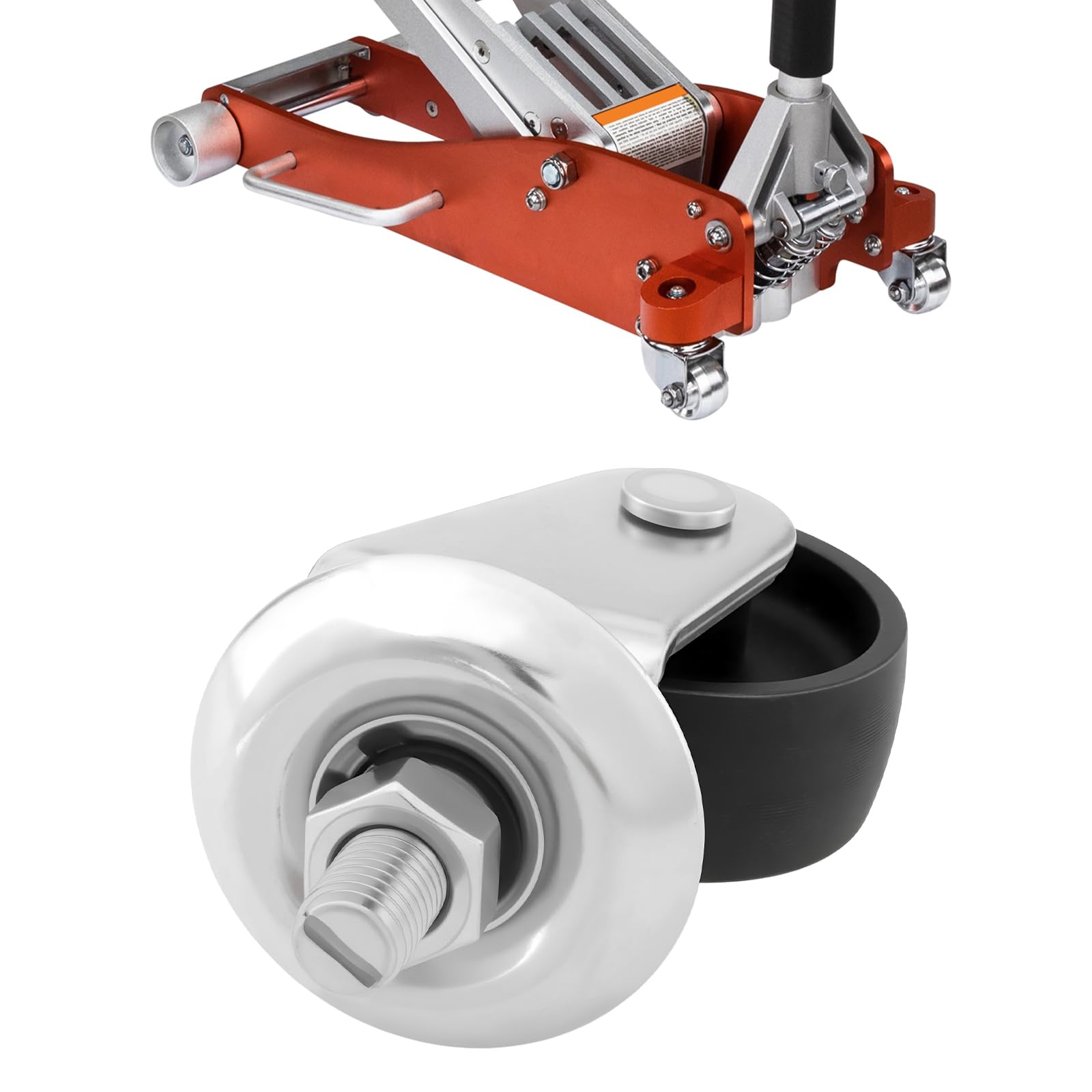 Create idea 2 Ruedas de 60 Mm para Gato Horizontal de 3 Toneladas con Rosca de 12 Mm para Gato de Suelo