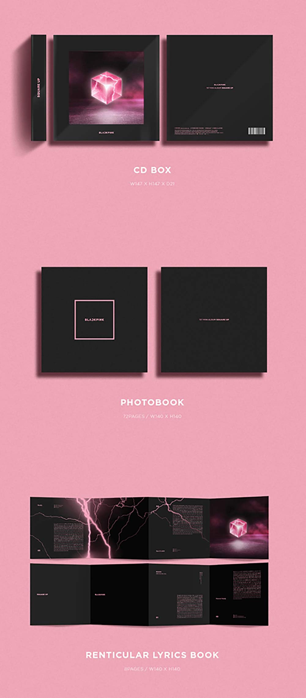 Blackpink Cd BLACKPINK Square Up 1st Mini Album Black Version - K