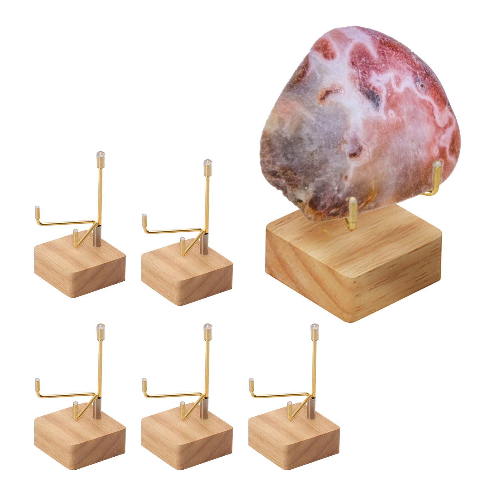 Amazon.com: Yuqutum 6 Pcs Display Stand Holder with Wooden Base, Rock ...
