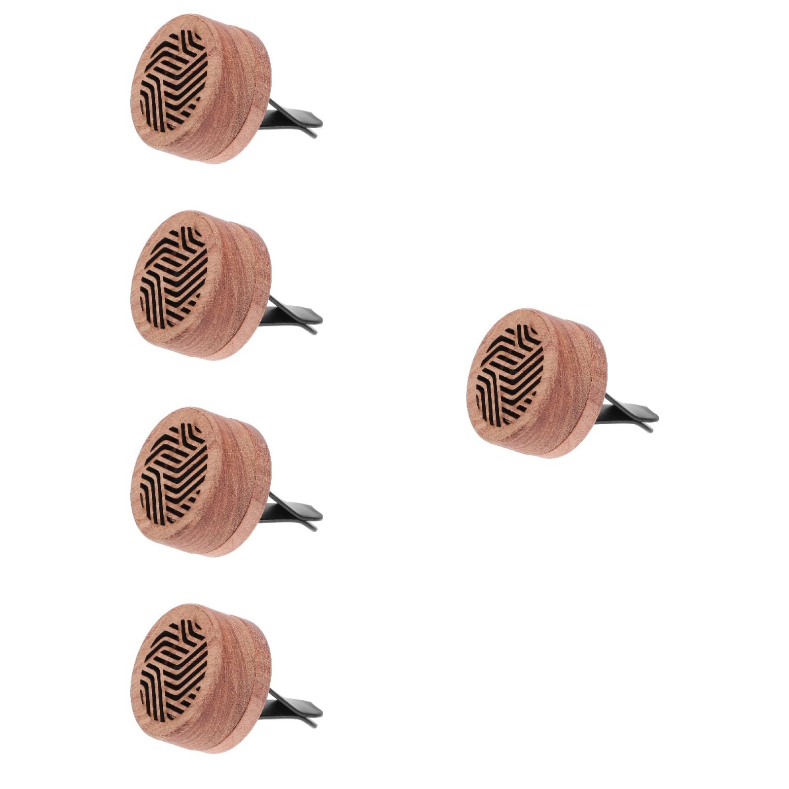 5pezzi Diffusore Di Profumo Per Auto Elegante Diffusore Aromatico Da Montare Per Ufficio Studio e Auto Realizzato Di Palissandro Naturale Facile Da Usare e Decorativo