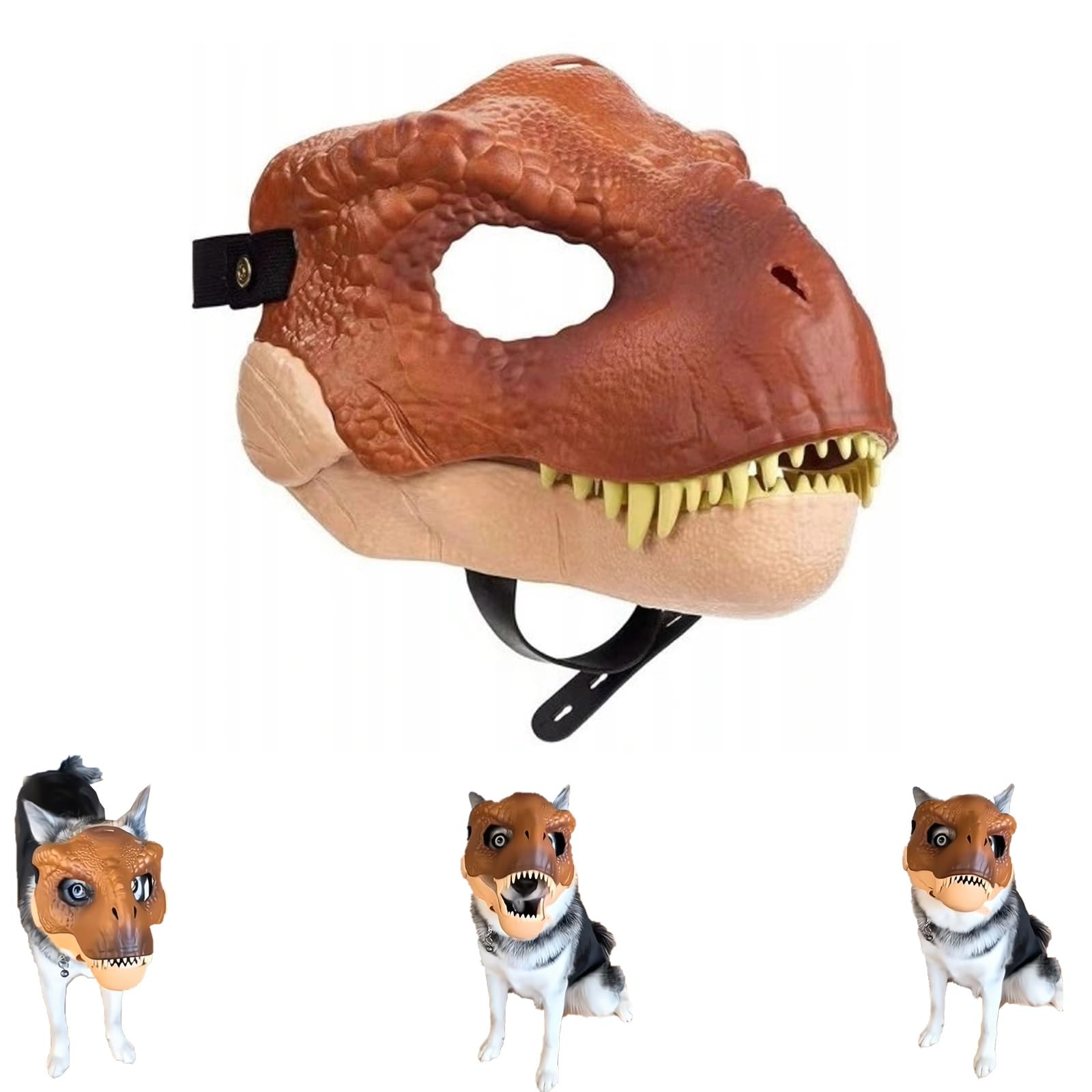 Dinosaur Mask for Dogs, Dog Dinosaur Mask, Dino Mask Moving Jaw, Dino Mask for Dogs, Dog Dinosaur Mask Headgear for Large and Medium Dogs (Color : D)