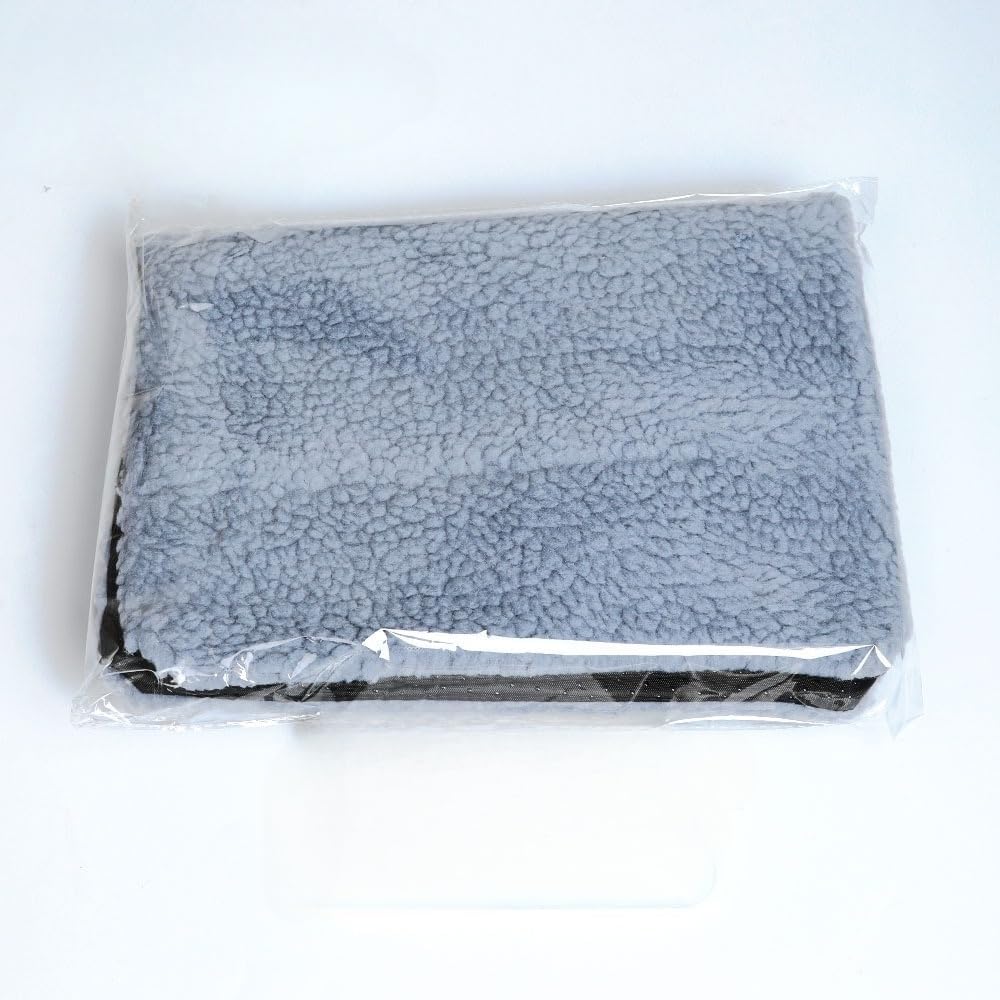 Self-Heating Pet Bed Mat, Soft Lambswool, Washable Floor Mat with Cyclic Heating, No Plug Required, for Cats and Dogs, Gray