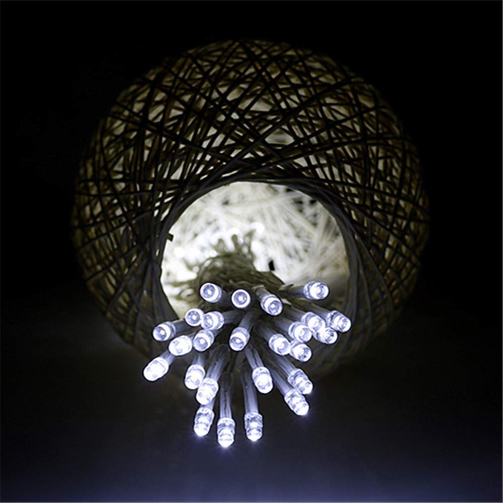 Fairy String Lights 5M/16.5ft 50 LEDs, Steady On and Flash Two Modes Fairy Lights AA Battery Powered for Christmas Tree, Patio, Yard, Wedding, Party, Indoor, Outdoor Decoration (Cold White)